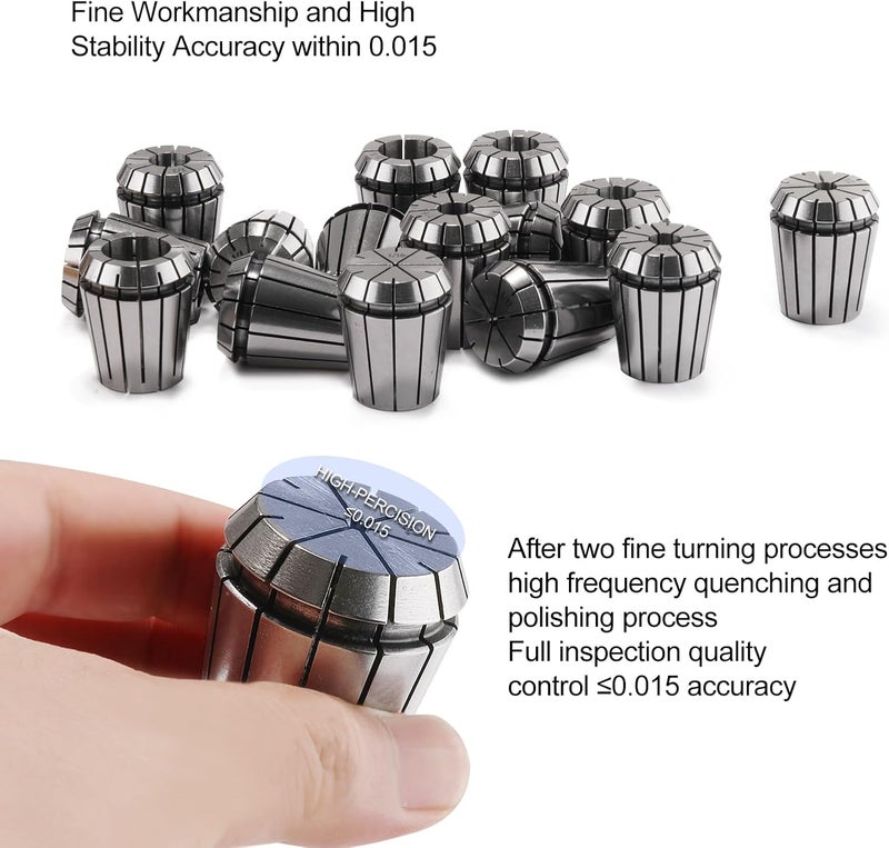 HOZLY 15PCS ER25 Spring Collet, ER25 Spring Collet Set, ER25 Collet Chuck for CNC Engraving Machine & Milling Lathe Tool Size includes:2mm to 16mm - Image 3